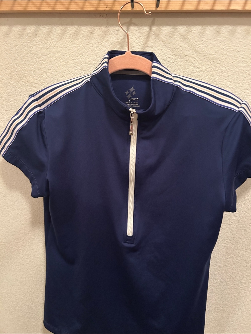 JoFit Navy Short-Sleeve Half-Zip Performance Top